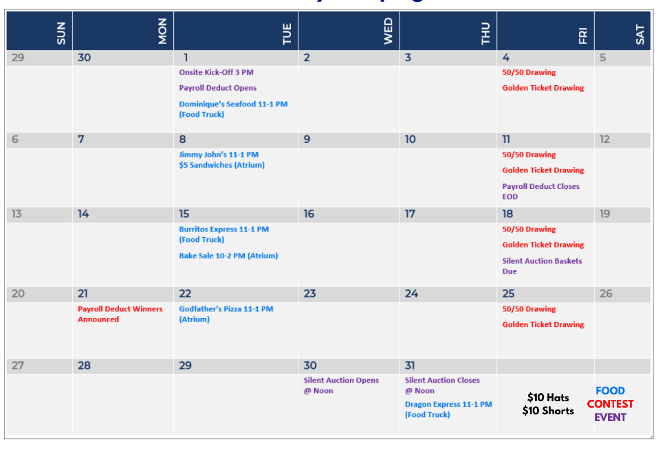 CBE Calendar of Activities