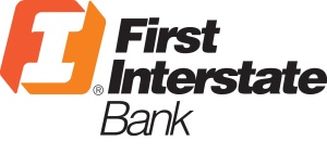 First Interstate Bank Text with the Letter I Surrounded by Orange Accents