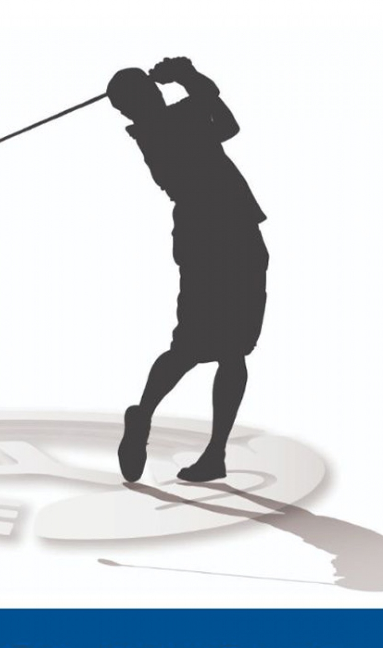 Golfer Silhouette with United Way and Scheels Logos Above Golf Classic Friday, June 21, 2024 